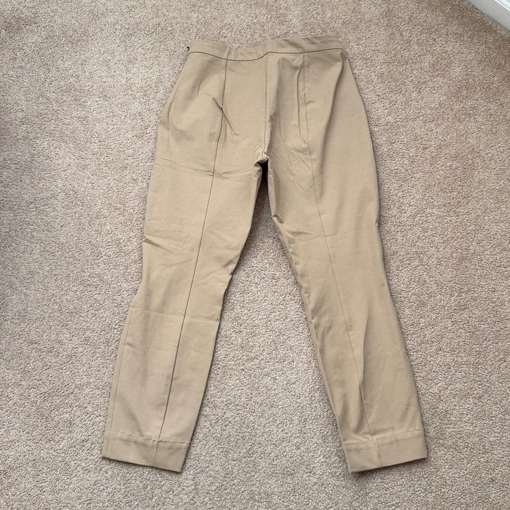 NWT Everlane Bi-Stretch High Rise Tan Khaki Side Zip Pull On Work Pants Size 12 - Picture 6 of 13